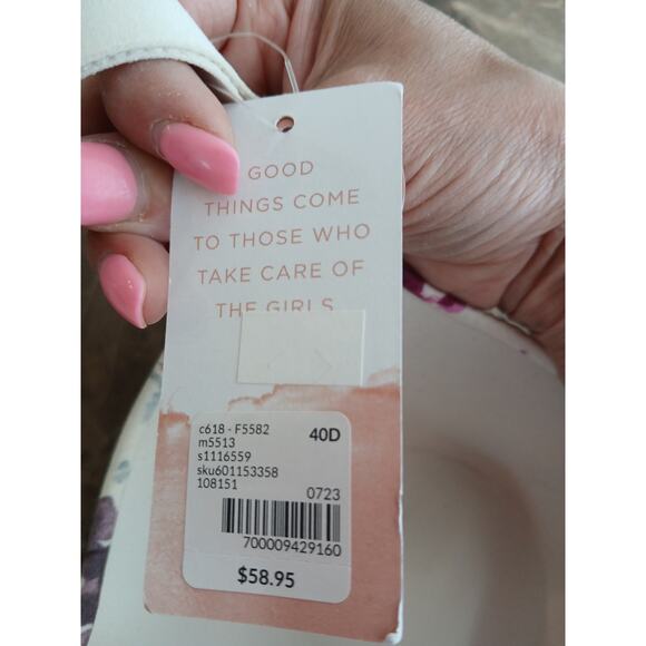 NWT Cacique floral  lightly lined back smoother full coverage size 40D - Picture 8 of 8